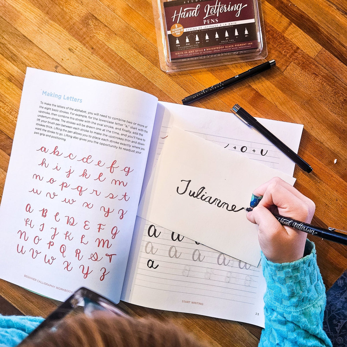 Child Writing Name with Calligraphy Kit for Kids