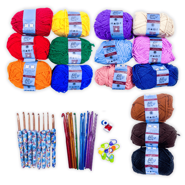 Beginner Crochet Kit for Kids Yarn and Hooks