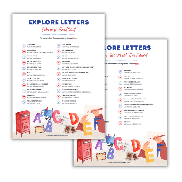 Explore Letters Preschool Library Booklist - Knowledge Crates